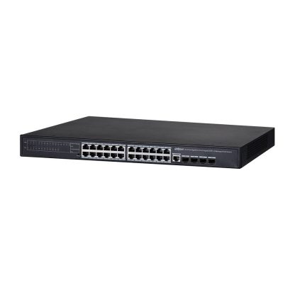 Switch cu 24 porturi Dahua PFS4428-24GT-370, MAC 8K, 56 Gbps, cu management, PoE