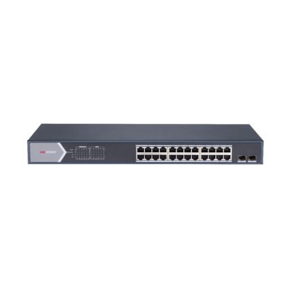 Switch cu 24 porturi Hikvision DS-3E1526P-SI, 52 Gbps, 36.688 Mpps, 8.000 MAC, PoE, cu management