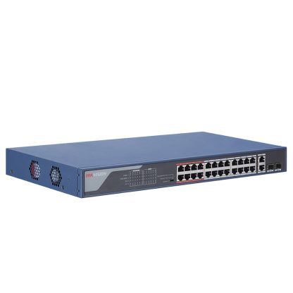 Switch cu 24 porturi PoE Hikvision DS-3E0326P-E B, 4000 MAC, 6.547 Mbps, fara management