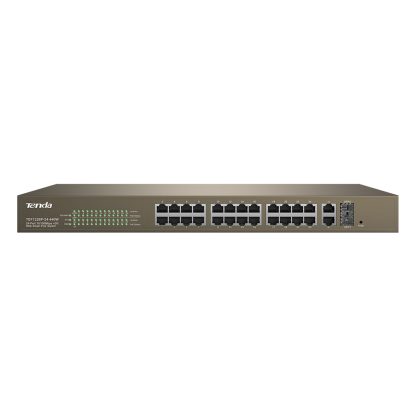 Switch cu 24 porturi Tenda TEF1226P-24-440W, 8.8 Gbps, 6.5 Mpps, 4000 MAC, PoE, cu management