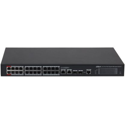 Switch cu 28 porturi Dahua S4228-24GT-240, MAC 8K, 56 Gbps, cu management, PoE