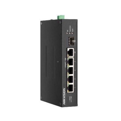 Switch cu 4 porturi Hikvision DS-3T0306HP-E/HS, 1 port Hi-PoE, 1 port Gigabit SFP, 4.8 Gbps, 3.5712 Mpps, 2.000 MAC, fara management