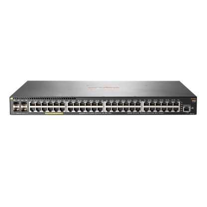 Switch cu 48 porturi Aruba JL256A, 176 Gbps, 112 Mpps, 4 porturi SFP+, 1U, PoE+, cu management