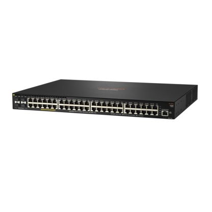 Switch cu 48 porturi Aruba JL557A, 176 Gbps, 112 Mpps, 4 porturi SFP, 1U, PoE, cu management