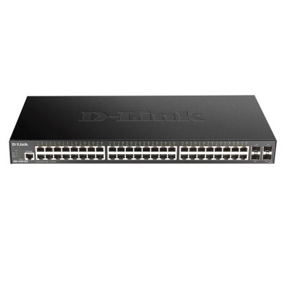 Switch cu 48 porturi D-Link DGS-1250-52X, 176 Gbps, 130.95 Mpps, 32.000 MAC, 4 porturi SFP, cu management