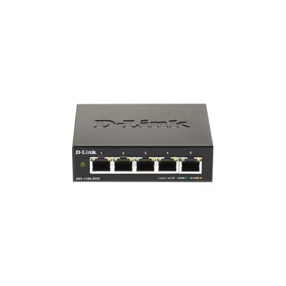 Switch cu 5 porturi Gigabit D-Link DGS-1100-05PDV2, 10 Gbps, 7.44 Mpps, PoE, cu management