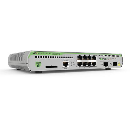 Switch cu 8 porturi Allied Telesis AT-GS970M/10-50, 20 Gbps, 14.9 Mpps, 16.000 MAC, 2 porturi SFP, 1U, PoE, cu management