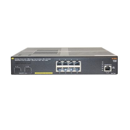 Switch cu 8 porturi Aruba JL258A, 56 Gbps, 41.7 Mpps, 2 porturi SFP+, 1U, PoE+, cu management