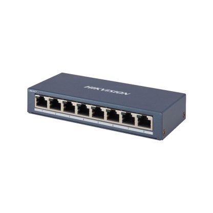 Switch cu 8 porturi Gigabit Hikvision DS-3E0508-E(B), 16 Gbps, 11.904 Mpps, 4.000 MAC, fara management