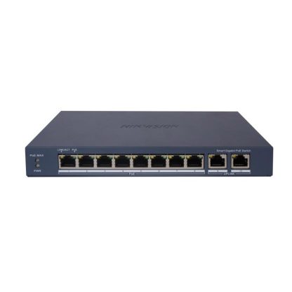 Switch cu 8 porturi Hikvision DS-3E1510P-EI, 20 Gbps, 14.88 Mpps, 4.000 MAC, PoE, cu management