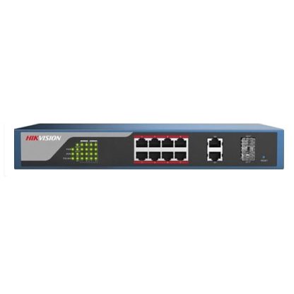 Switch cu 8 porturi PoE Hikvision DS-3E1310P-E, 4000 MAC, 100 Mbps, cu management