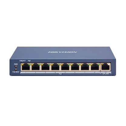 Switch cu 9 porturi Hikvision DS-3E1309P-EI, 3.6 Gbps, 2.6784 Mpps, 16.000 MAC, PoE, cu management