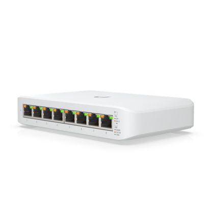 Switch Gigabit cu 8 porturi Ubiquiti UniFi USW-LITE-8-POE, 8 Gbps, 4 porturi PoE, cu management