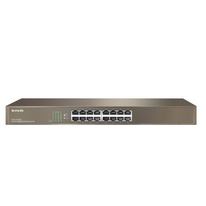 Switch Gigabit rackabil Tenda TEG1016G, 16 porturi, 32 Gbps, 2000 Mbps, 8000 MAC, fara gestionare