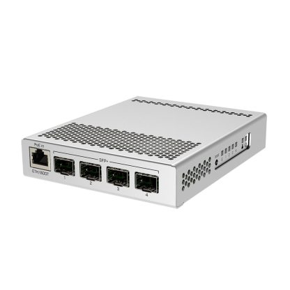 Switch pentru desktop MikroTik CRS305-1G-4S+IN, 1 port Gigabit, 4 porturi SFP+, 10/100/1000 Mbps, PoE