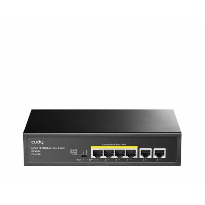 Switch PoE cu 6 porturi Cudy FS1006P, 4 PoE, 2 Uplink, 1.2 Gbps, 1000 MAC