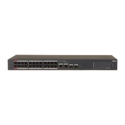 Switch rackabil cu 26 porturi Dahua CS4226-24ET-375 ,24 porturi PoE 10/100 Mbps, 2 porturi SFP Gigabit, cu cloud management