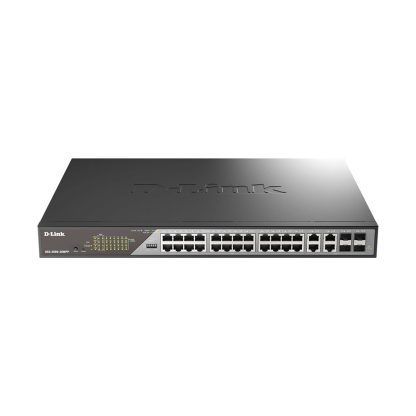 Switch rackabil Gigabit D-Link DSS-200G-28MP, 24 porturi, 56 Gbps, PoE, cu management