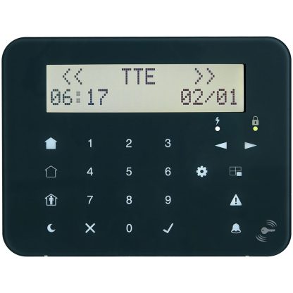 Tastatura LCD cu touch si cititor de proximitate Teletek Eclipse LCD32 S, 8 partitii, 32 zone, 1 intrare, 1 iesire PGM