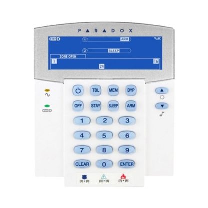 Tastatura LCD wireless Paradox K38, 32 zone, 2 partitii, 40 m