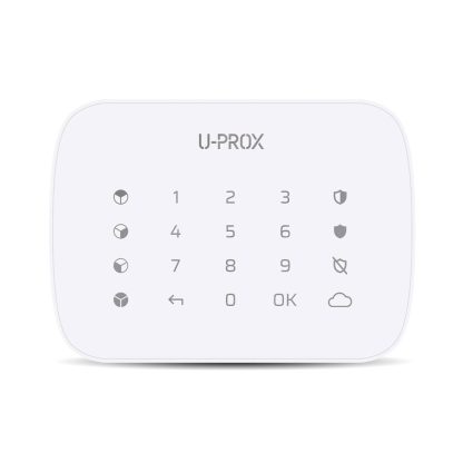 Tastatura touch wireless U-PROX KEYPAD G4, 4 partitii, 4800m, butoane iluminate, autonomie 2 ani