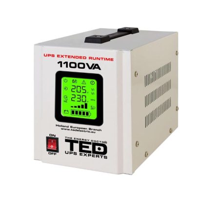 UPS pentru centrala termica TED000323, Runtime extins cu 1 acumulator (neinclus), 1100VA, 700W