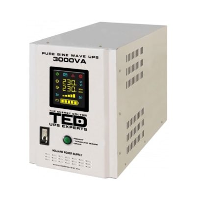 UPS TED 001672, 3000 VA /2100 W, runtime extins, doi acumulatori