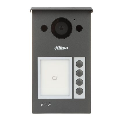 Videointerfon de exterior IP WiFi Dahua VTO3311Q-WP, 2 MP, 4 familii, auto IR, IC card, slot card, aparent, PoE